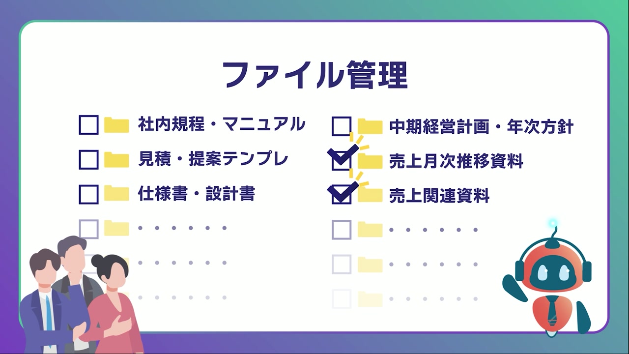 ファイル管理の画面